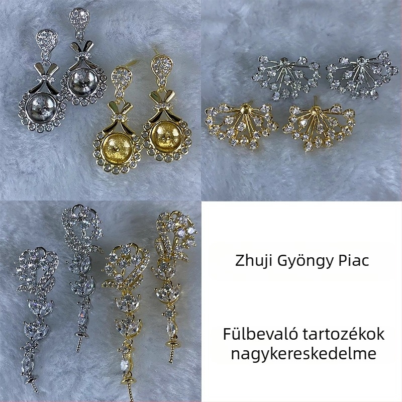 18K aranyozott gyöngy fülbevalók, tartós színmegtartás