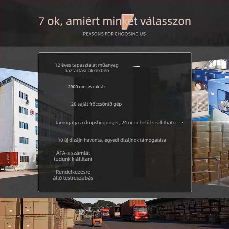 Kétoldalas műanyag edénytartó fedéllel, konyhai tároláshoz és leeresztéshez