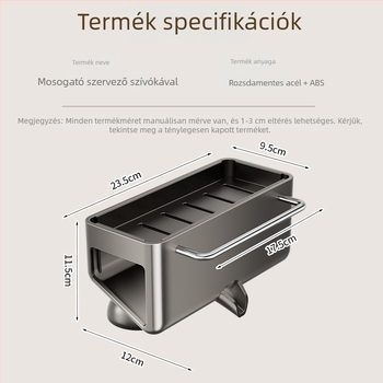 Rozsdamentes acélból készült konyhapult-tartó szivacs és törlőkendő szárítására