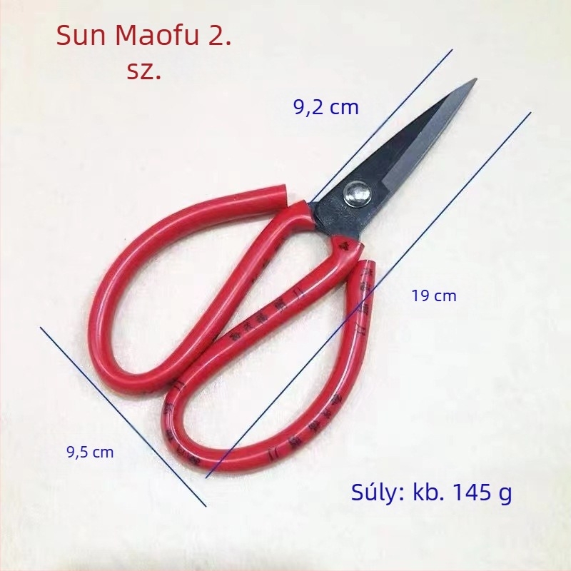 Sun Maofu Piros Fogantyú – 1–4 Db-os Készlet: Kézi és Ipari Olló, Varrás és Virágolló, Kis Olló, 55# Acél, PVC Fogantyú, 170 mm