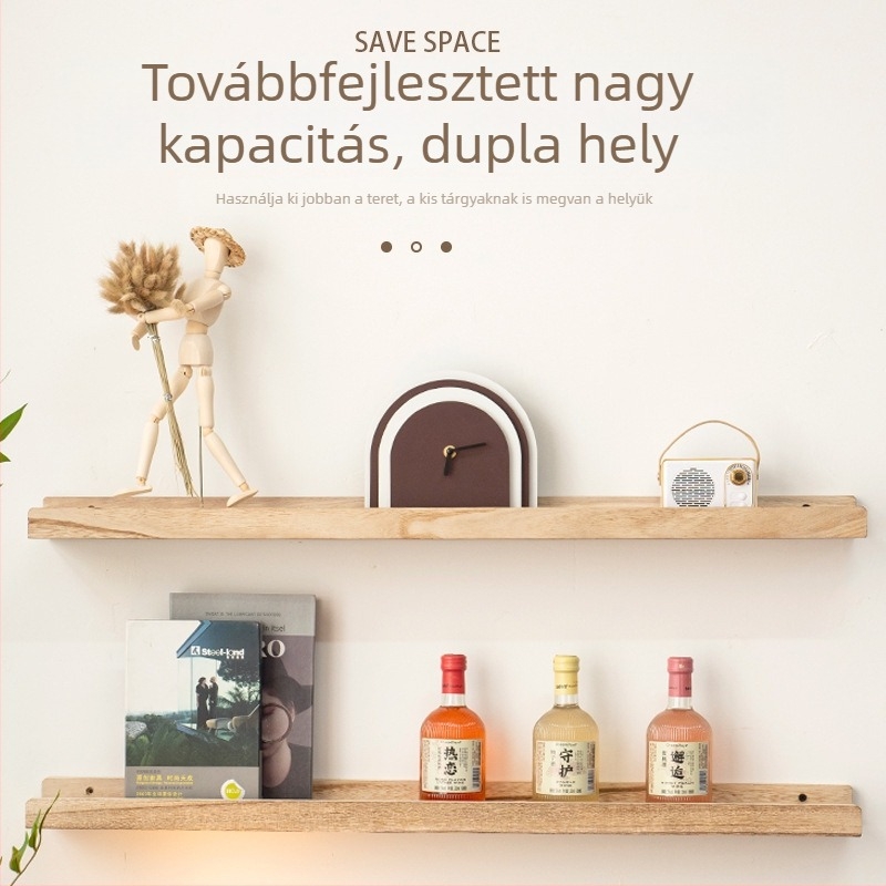 Skandináv minimalist öt szintes falra szerelhető fa tárolópolc a hálószoba, a konyha és az otthoni használatra