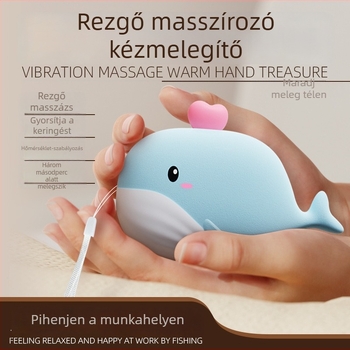 Új 2 az 1-ben USB újratölthető kézmelegítő, kültéri hordozható masszázzsal és fűtéssel
