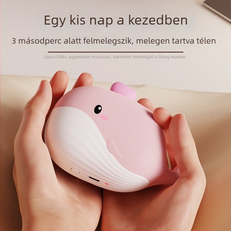 Új 2 az 1-ben USB újratölthető kézmelegítő, kültéri hordozható masszázzsal és fűtéssel