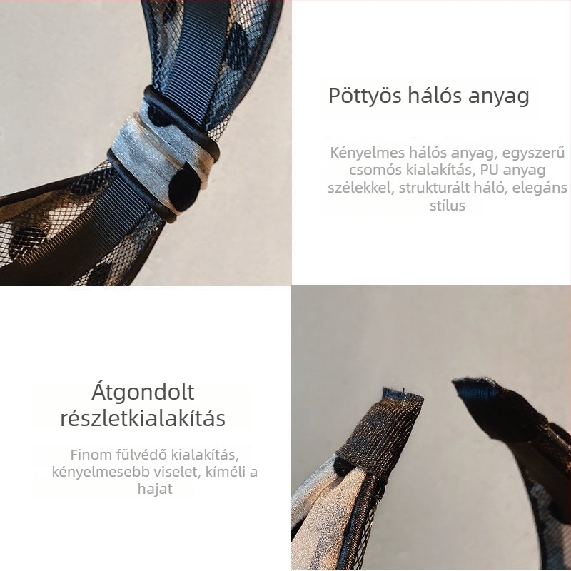 Kézzel készített textil hajkiegészítő, fémmentes, luxus széles hajpánt nőknek, 2025 tavasz