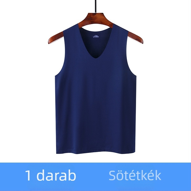 Sima férfi jégselyem mellény nyárra – vékony ujj nélküli alsóruha sporthoz