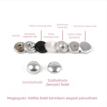 Alumínium fedett gombok DIY-hoz – hajdíszekhez, táskákhoz és ruházathoz