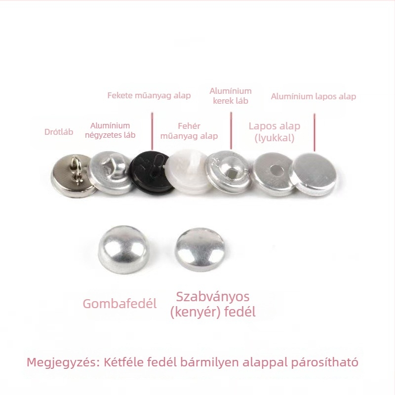 Alumínium fedett gombok DIY-hoz – hajdíszekhez, táskákhoz és ruházathoz