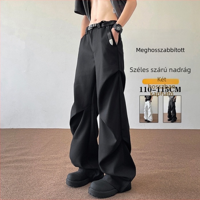 190 cm magas férfi hosszú nadrág, enyhe bővülő szabás, eséses, gyűrődésálló, laza szabás, univerzális, új modell