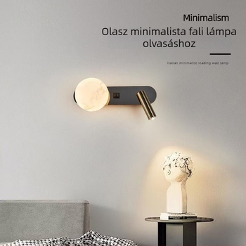 Hálószoba falikar olasz minimál stílusban, olvasólámpa az ágy mellett, állítható LED világítás
