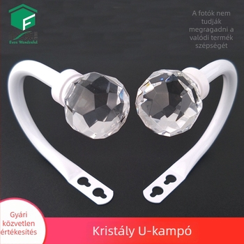 Kristályos U-alakú függönykampó és kötőcsat, modern minimalist vas zománcfestékű kiegészítő