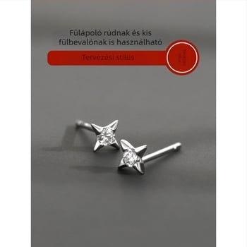 925 ezüst tű fülbevaló férfiaknak, minimalist stílusú csillag motívummal, mini fülbevaló, egy darabban kapható