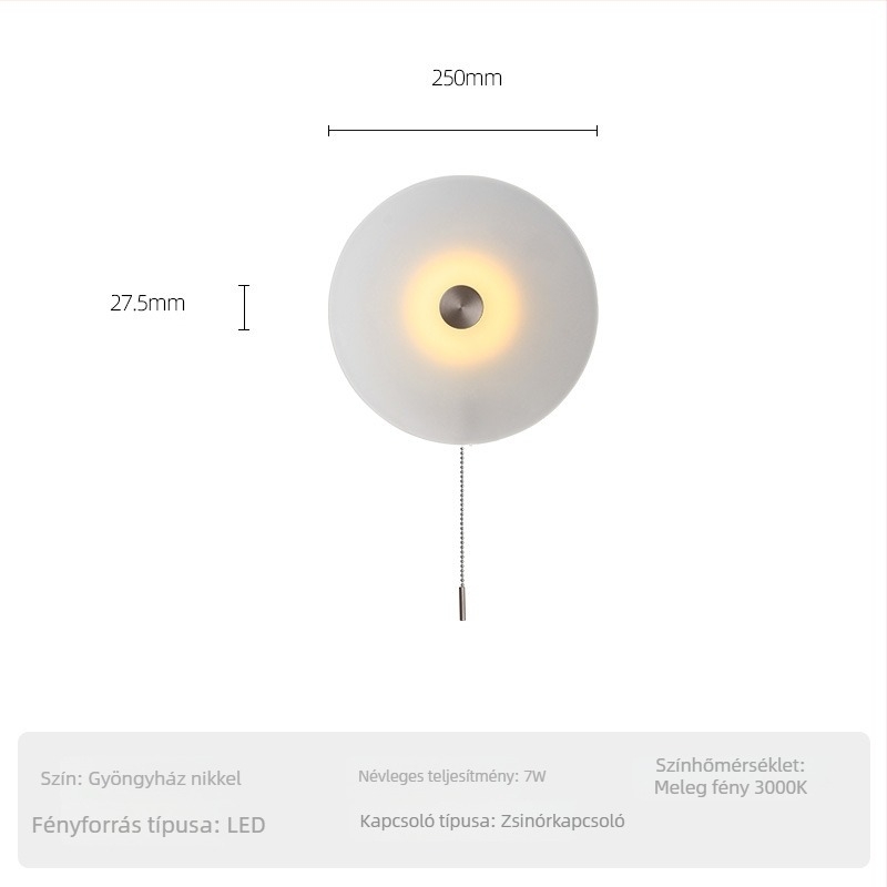 LED fali lámpa hálószobába – prémium világítás, fali lámpa húzógyűrűvel, kreatív függő lámpa a hálószobának, modern minimalista stílus