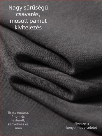 Férfi pamutból készült drapírozott, egyenes szabású nadrág, casual, őszi-téli hosszú