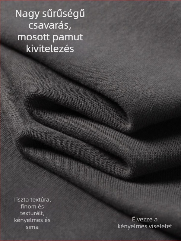Férfi pamutból készült drapírozott, egyenes szabású nadrág, casual, őszi-téli hosszú