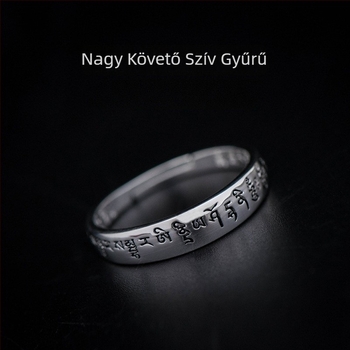Ezüstözött, állítható nyitott gyűrű, minimalistás és diszkrét dizájn