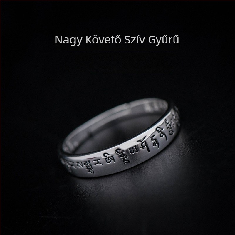 Ezüstözött, állítható nyitott gyűrű, minimalistás és diszkrét dizájn