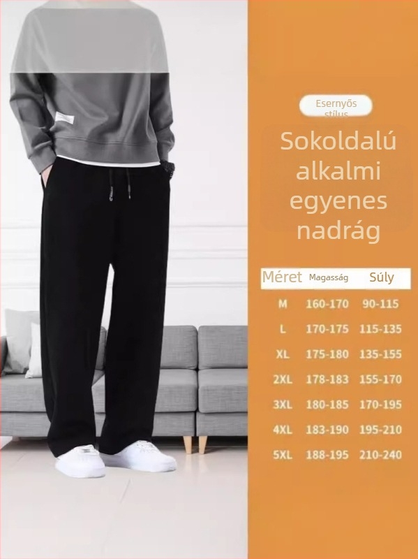 Férfi corduroy nadrág őszre – széles szárú, egyenes szabású, mindennapi sportnadrág