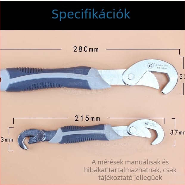Állítható kulcs és többfunkciós fogó fürdőszobához, nagy nyílású állkapoccsal