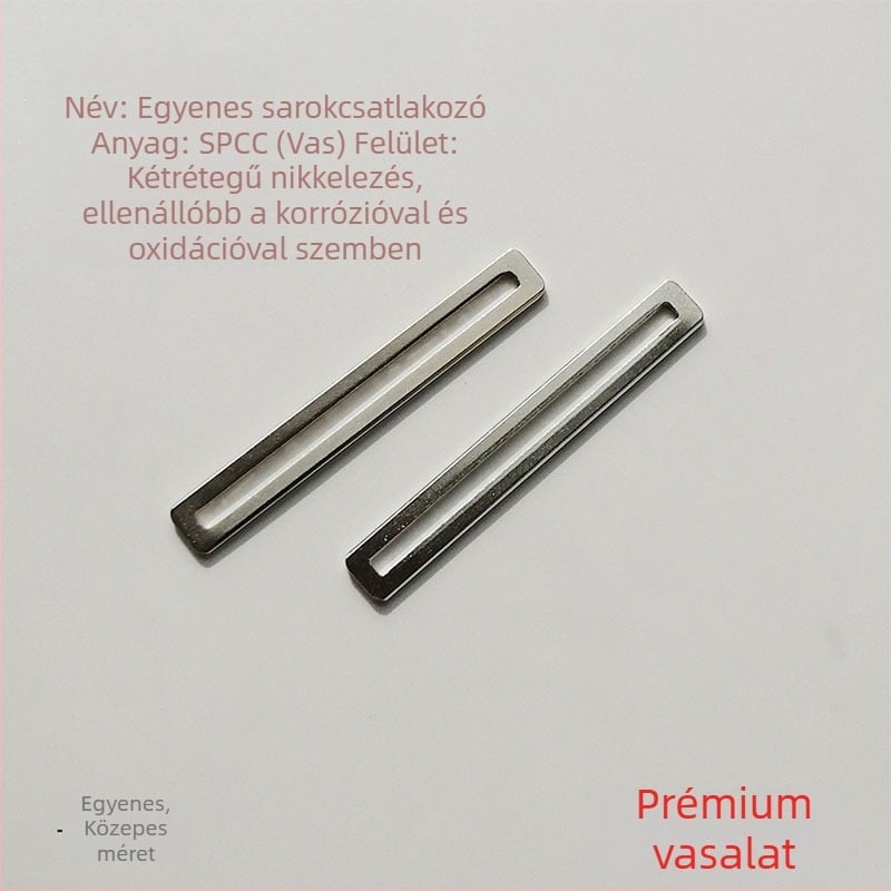 Állítható megvastagított U-alakú bútorhardver csatlakozó – lapos sarokvas, közepes méret