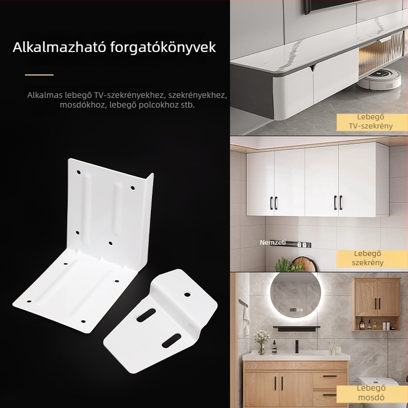 Rejtett szerelvények falra szerelt fürdőszobai szekrényhez, nehéz terhelésre
