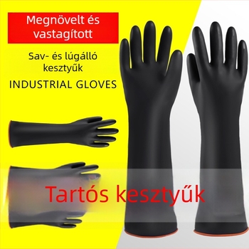 Sav- és lúgálló kesztyűk, gumírozott vízálló, ipari korrózióálló latex, vastagított munkavédelmi kesztyűk, többfunkciós védelem