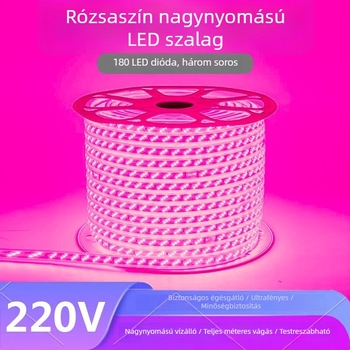 Lila- és rózsaszínű LED-szalag, 220V, otthoni dekoráció, romantikus és kreatív megvilágítás KTV-hez, rendkívül fényes, kültéri vízálló