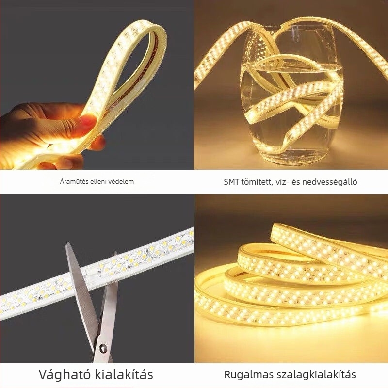 Lila- és rózsaszínű LED-szalag, 220V, otthoni dekoráció, romantikus és kreatív megvilágítás KTV-hez, rendkívül fényes, kültéri vízálló