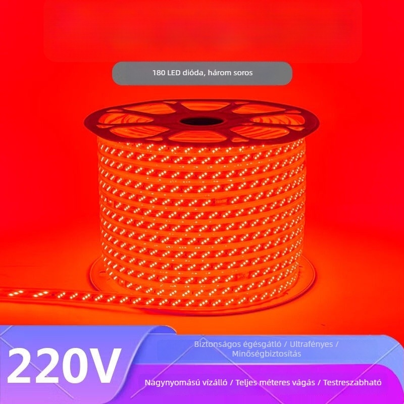 Lila- és rózsaszínű LED-szalag, 220V, otthoni dekoráció, romantikus és kreatív megvilágítás KTV-hez, rendkívül fényes, kültéri vízálló