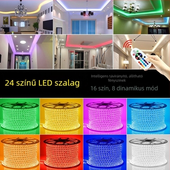 Otthoni LED neoncsík távirányítással, több színű, vízálló, RGB, 220V, színváltó, nappali mennyezetre és kültérre
