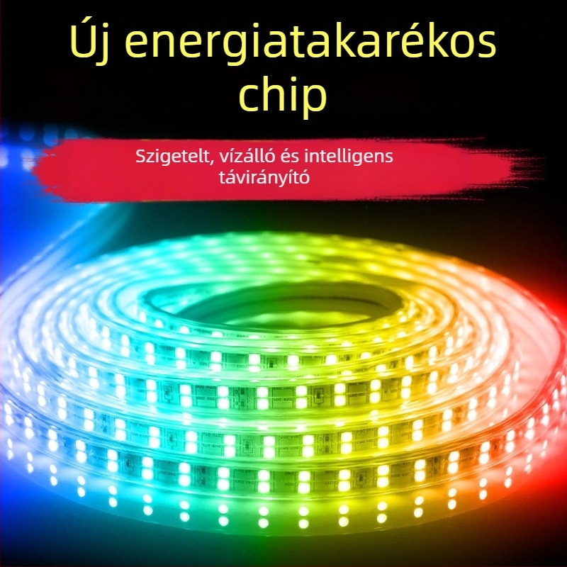 Otthoni LED neoncsík távirányítással, több színű, vízálló, RGB, 220V, színváltó, nappali mennyezetre és kültérre