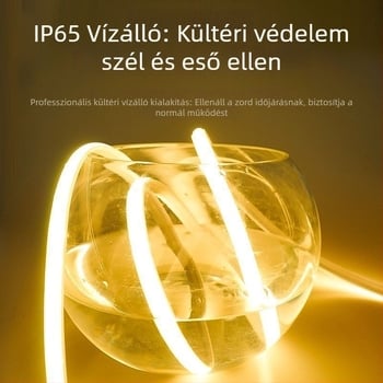 COB lineáris LED-szalag, 220V, vízálló, beltéri és kültéri használatra, 240 LED/m, 10 W/m, 180° fényvető szög