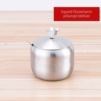 Rozsdamentes acél fűszertartó, európai stílusú fűszeres doboz, szósz- és cukortartó