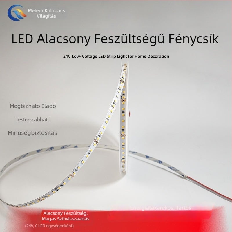 24V-os alacsonyfeszültségű kettőszínű LED lineáris fény, 3-drótos, öntapadós, nappali plafonhoz és szekrényekhez