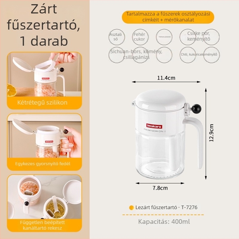 Fűszertartó üveg készlet lezárt adagolókkal szójaszószhoz, ecethez és olajhoz – állítható öntési sebesség