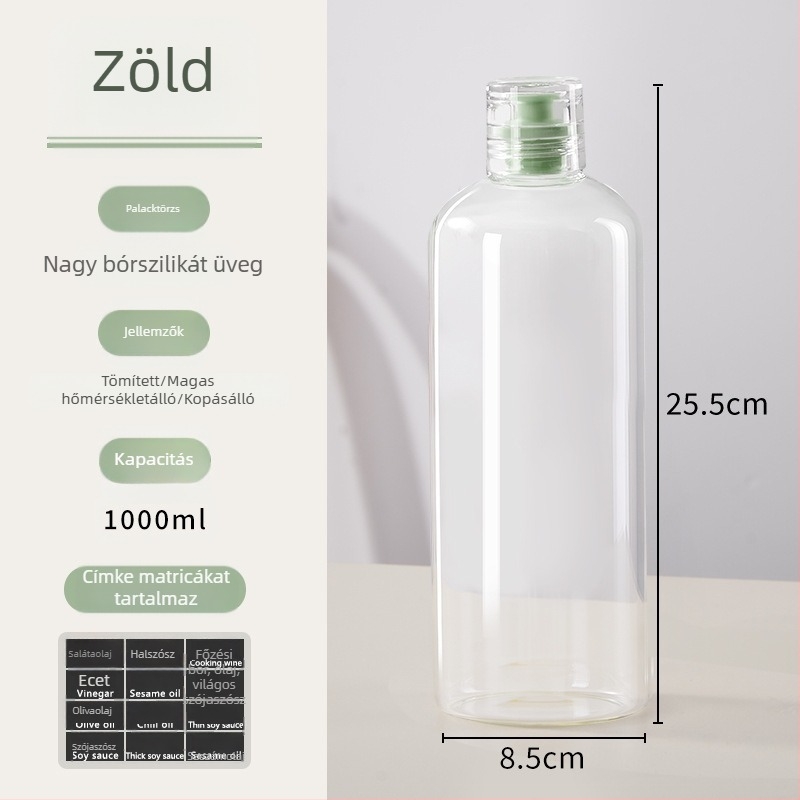 Zárható üvegből készült olajtartó, hordozható és szivárgásmentes, alkalmas szójaszószhoz, ecethez és szezámolajhoz