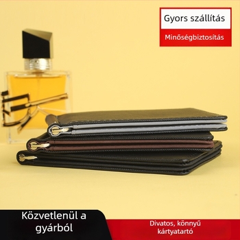 PU bőr pénztárca kártyatartóval és pénzklippel – Klasszikus uniszex dizájn