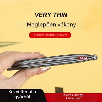 PU bőr pénztárca kártyatartóval és pénzklippel – Klasszikus uniszex dizájn
