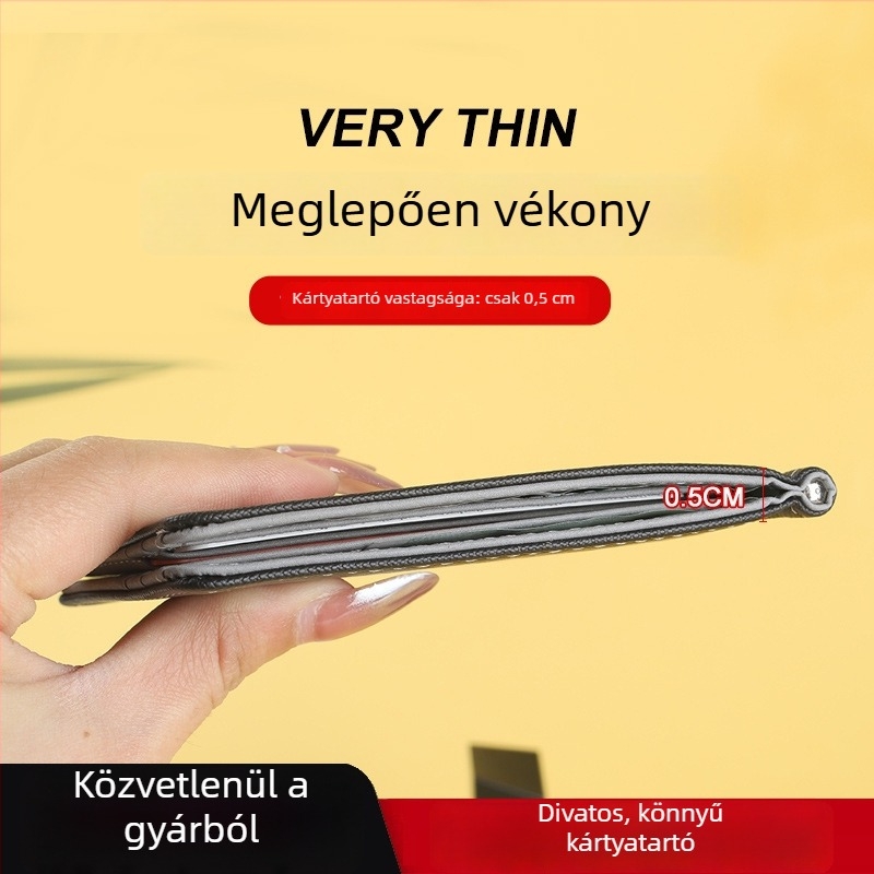 PU bőr pénztárca kártyatartóval és pénzklippel – Klasszikus uniszex dizájn