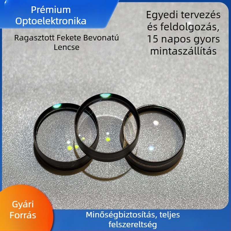 Fekete bevonat optikai üvegből készült akromatikus kettőslencse; objektív lencse elemei, prizma és konvex lencse