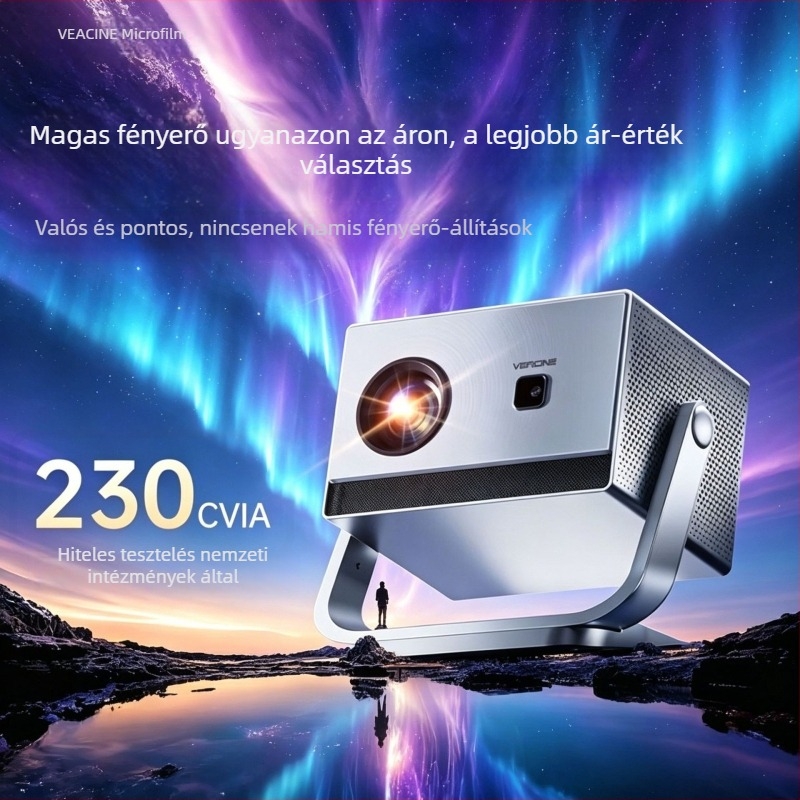 Micro Shadow Y18 mechanikus gimbal projektor, AI hangvezérlés, 1080p Full HD, otthoni használatra, nagy képernyő