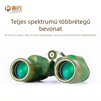 Type 95 740 Éjjellátó binokulár, nagy felbontású, nagyítás, gyenge fény, kültéri távolságmérés, kamuflált fém test