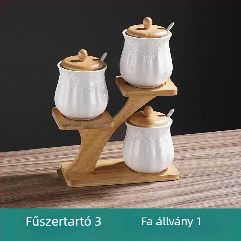 Skandináv stílusú kerámia fűszeres tartó zárható fedővel – konyha és étterem számára, száraz fűszerekhez