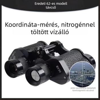 Model 62, 8x30 HD binokuláris távcső távmérővel és alacsony fényű éjjellátóval, hordozható kültéri használatra