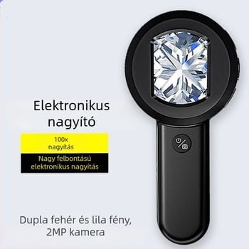 Újratölthető HD kézi nagyító antik ékszerekhez, LED világítással, 100× nagyítás, gyémánt azonosítás, GIA derékszeg kód és tisztaság