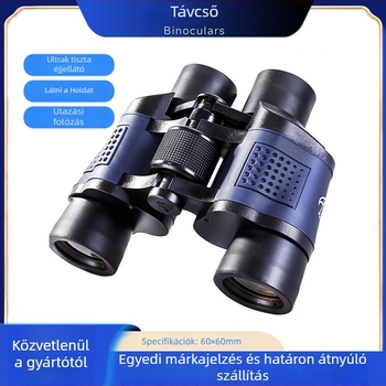 60×60 binokul HD felbontással, nagyítás, gyenge fényviszonyok között éjszakai látás, telefonos fényképezéshez, kültéri távcső