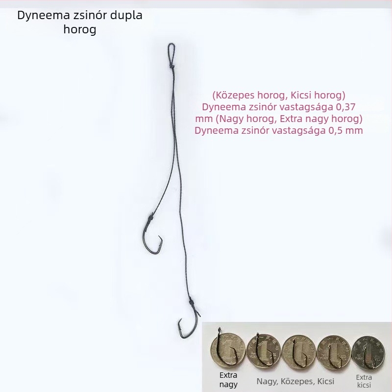 Teknős horgászhorog-készlet kettős heggyel és csúszásmentes kialakítással