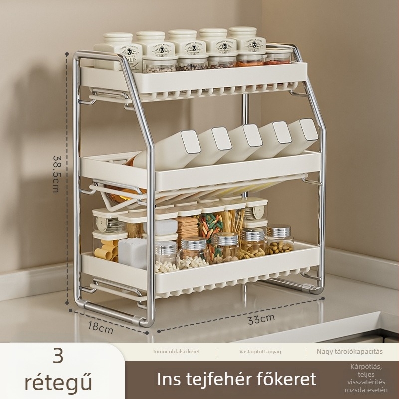 Konyhai Snap-On fűszer- és tárolóállvány, fűszertartók, asztali pálcika-tartó és vágódeszka-tároló