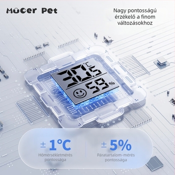 Vízálló mini termosztát hőmérséklet- és páratartalom-mérővel hüllő terráriumhoz, fűtőpad a csomagban