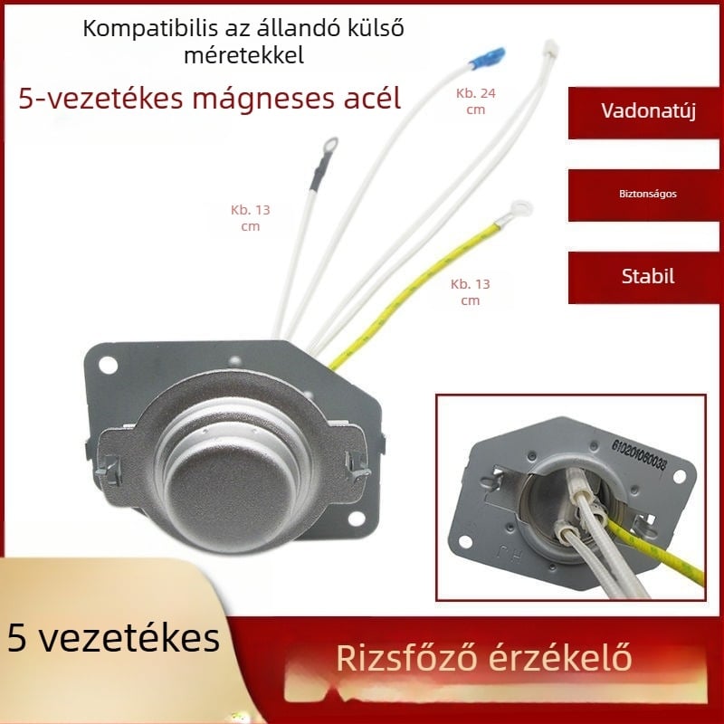 5-vezetékes hőmérséklet-érzékelő rizsfőzőhöz, mágneses acélból készült edényaljjal és ötvezetékes termosztáttal – hőmérséklet-korlátozó, elektromos nyomásos edényhez