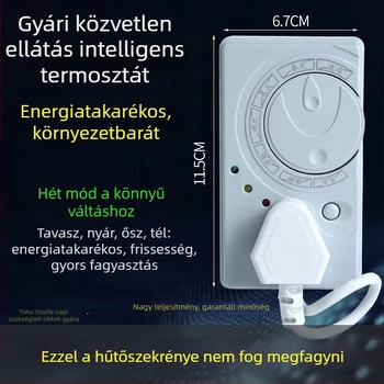 Német minőségű hűtőszekrény termosztát univerzális kompatibilitással, időzítővel és energiatakarékos funkcióval